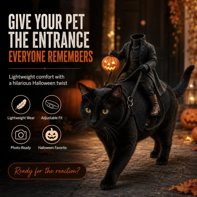 😺The Headless Horseman Rider Pet Costume🎃
