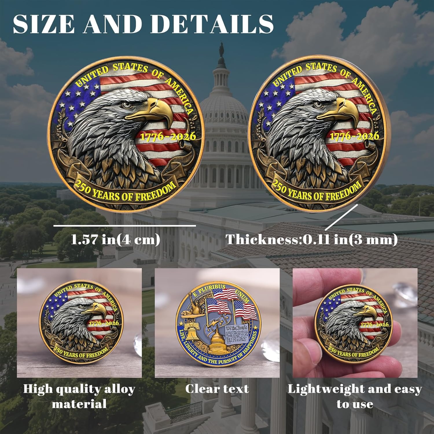 250 Years of Freedom: U.S. Commemorative Coin (1776–2026)