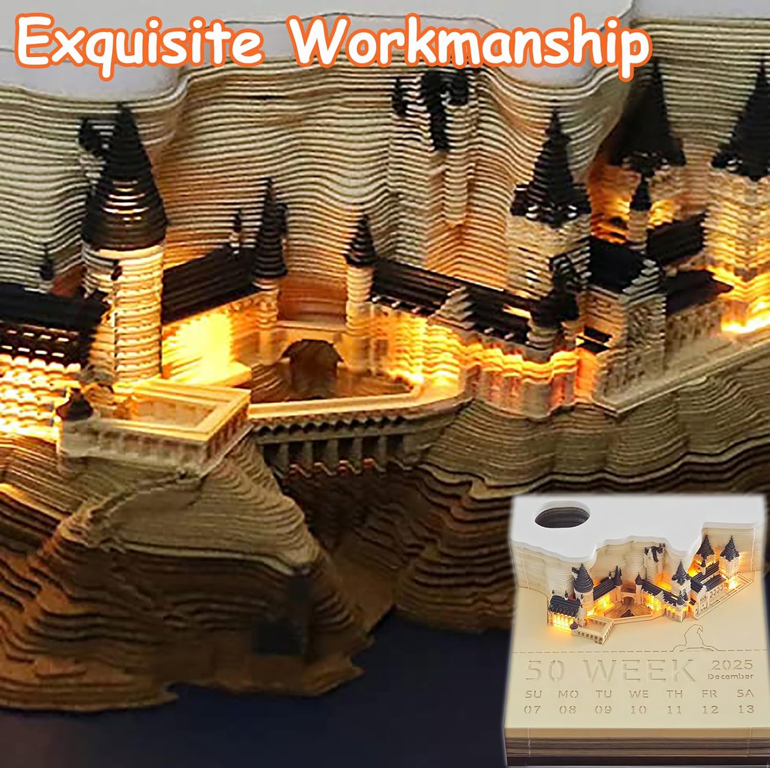 2025 Desk Calendar With LED Lights