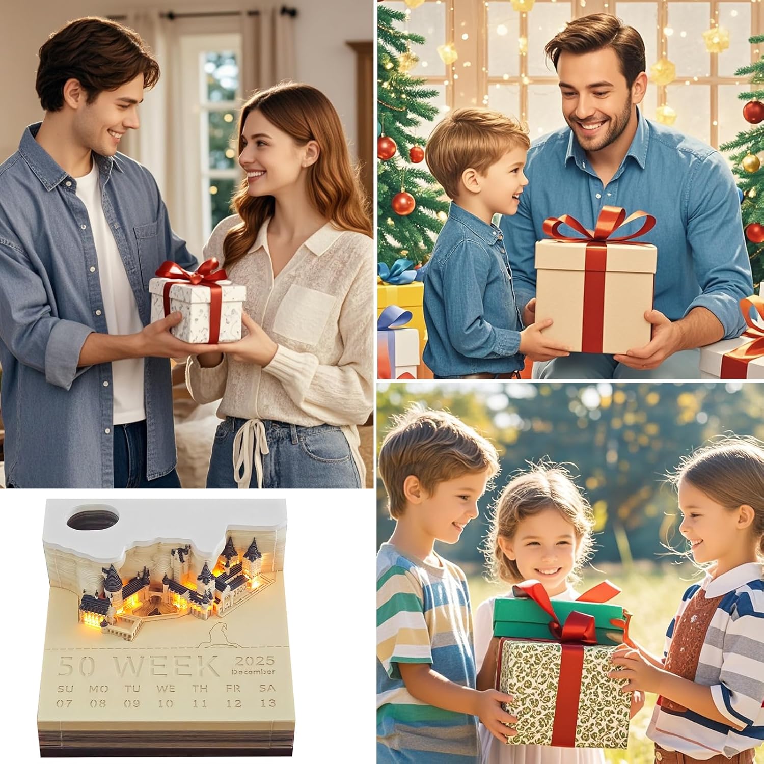 2025 Desk Calendar With LED Lights