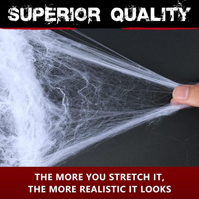 ZPISF 1400 sqft Halloween Spider Webs Decorations with 100 Extra Fake Spiders, Super Stretchy Cobwebs for Halloween Decor Indoor and Outdoor