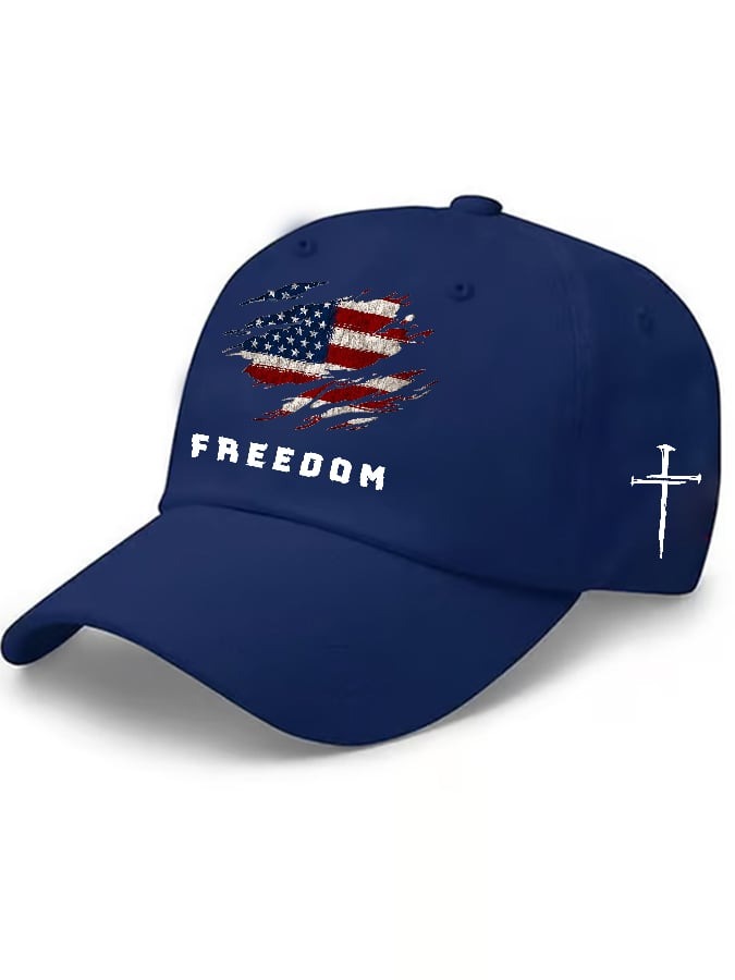 🔥LAST DAY SALE🔥Jesus 3-Nail Cross Patriotic Embroidered Adjustable Hat ✝️-Buy 2 Free shipping