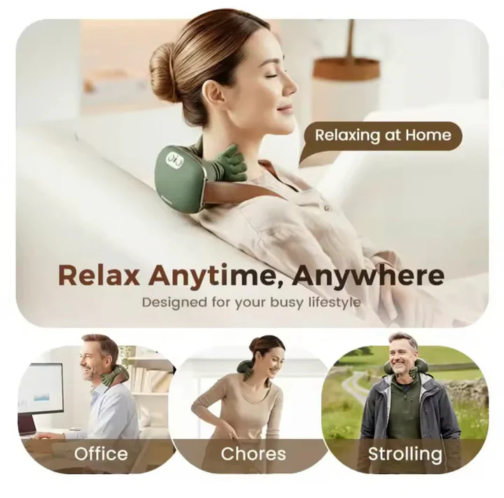 👉 🔥 Hand-Shaped Heated Neck & Shoulder Massager – Soothing Relaxation
