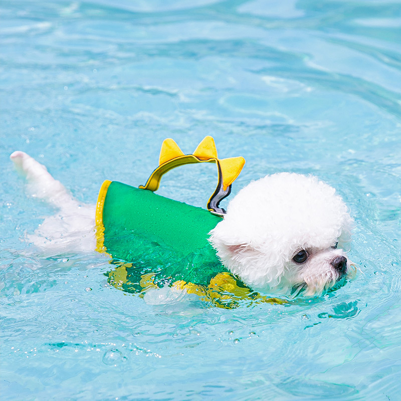 🦖 Dino Dog Life Jacket | Cute Puppy Swim Vest for Pool, Beach & Summer Adventures