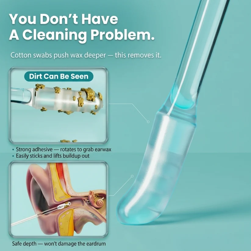 👂 Magic Reusable Sticky Ear Cleaner | Washable Ear Wax Removal Tool for Safe Home Ear Care