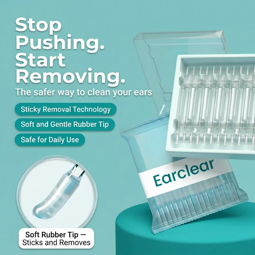 👂 Magic Reusable Sticky Ear Cleaner | Washable Ear Wax Removal Tool for Safe Home Ear Care