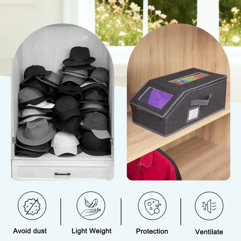Stackable Hat Storage for Baseball Caps, PCS Hat Storage Boxes for Closet, Holds up to 30 Caps with Cardboard, Hat Organizer for Women & Men Meaningful gifts for Christmas mothersdaygift
