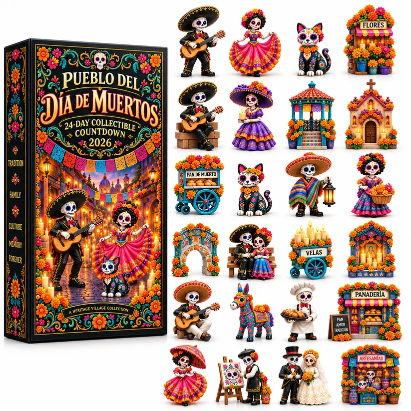 💀 2026 Day of the Dead – 24-Day Collectible Countdown Calendar | 24 Unique Miniatures