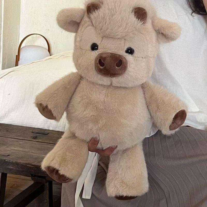 Running Highland Cow Plush Stuffed Animal, Cute Cow Design, Perfect Birthday & Christmas Gift for Kids, Home Decoration, Soft Plush Toy