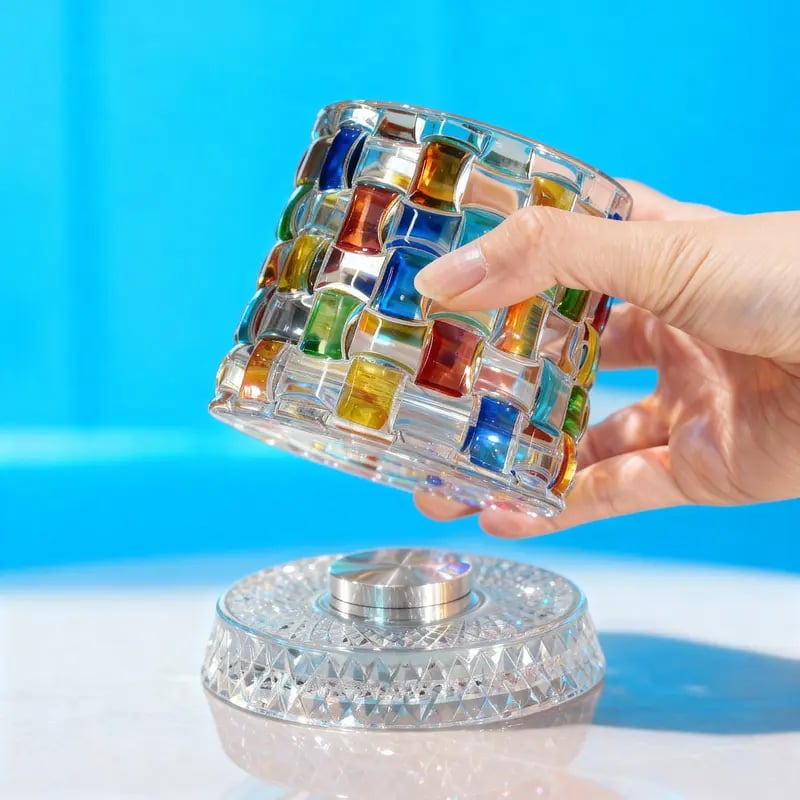 🥃Hand-Painted Embossed Rotating Whiskey Glass 