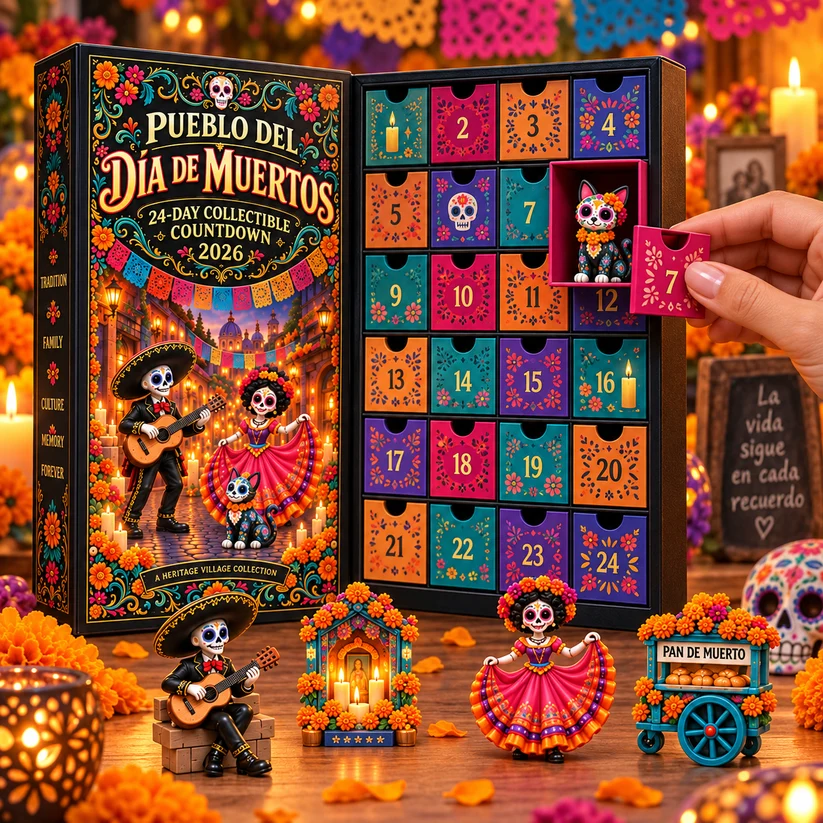 💀 2026 Day of the Dead – 24-Day Collectible Countdown Calendar | 24 Unique Miniatures