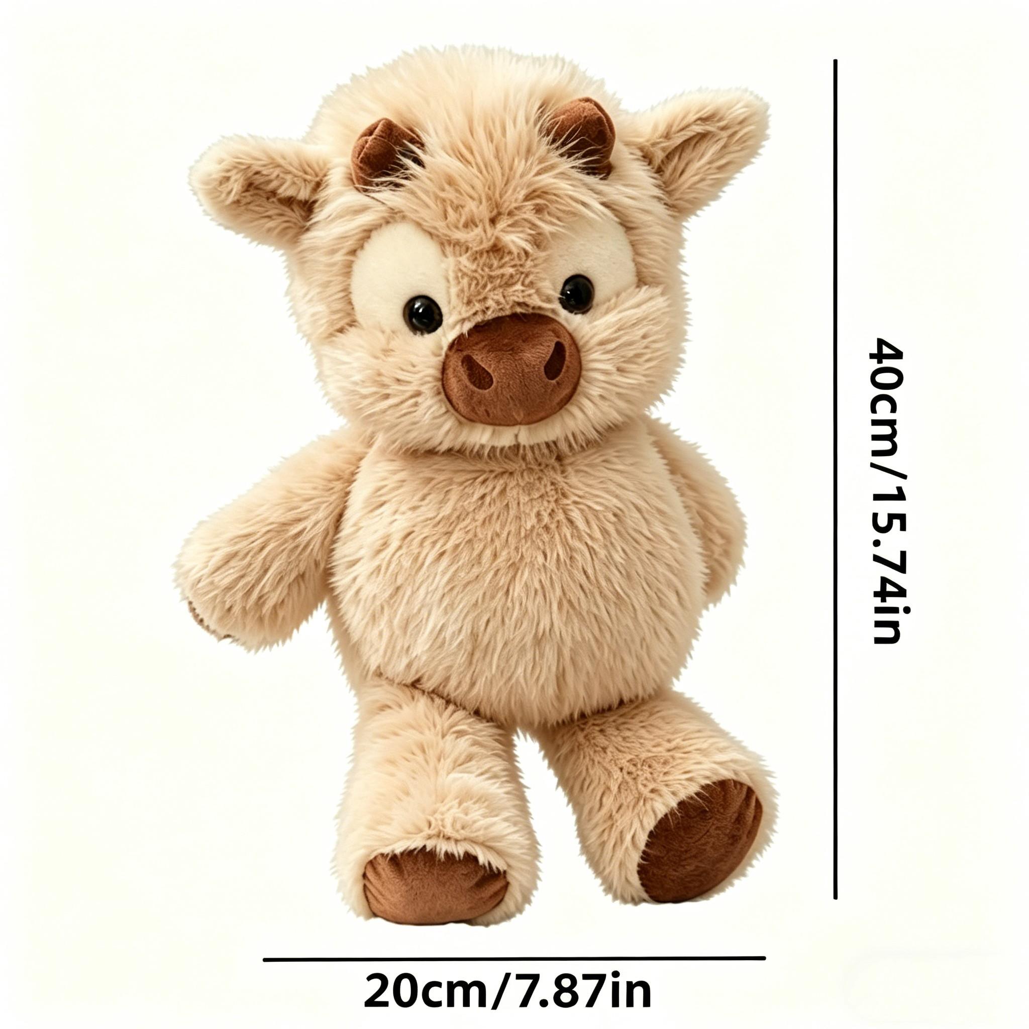 Running Highland Cow Plush Stuffed Animal, Cute Cow Design, Perfect Birthday & Christmas Gift for Kids, Home Decoration, Soft Plush Toy