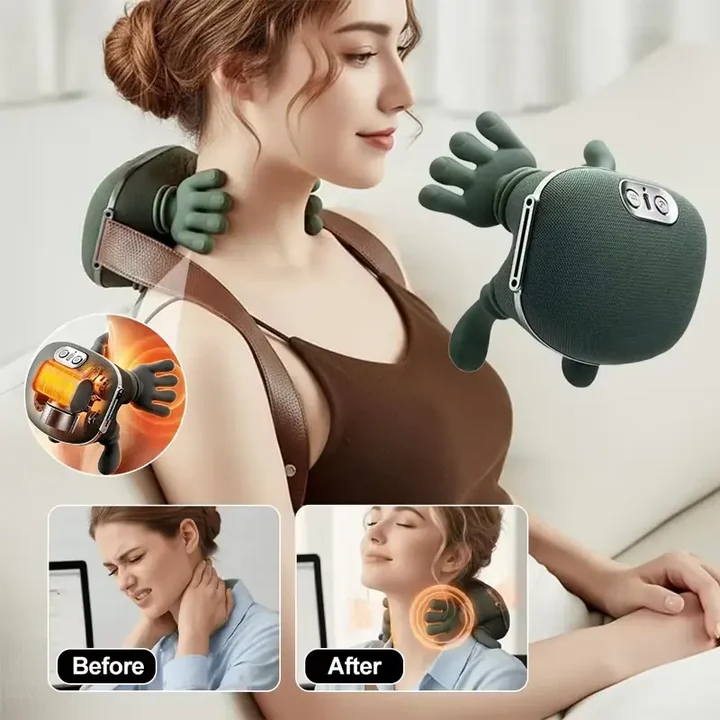 👉 🔥 Hand-Shaped Heated Neck & Shoulder Massager – Soothing Relaxation