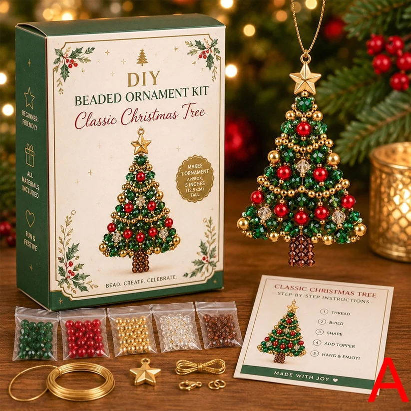 🎅 2026 Christmas Gift 50% Off and free shipping！！🔥🔥--DIY Christmas Tree Beaded Ornament Kit