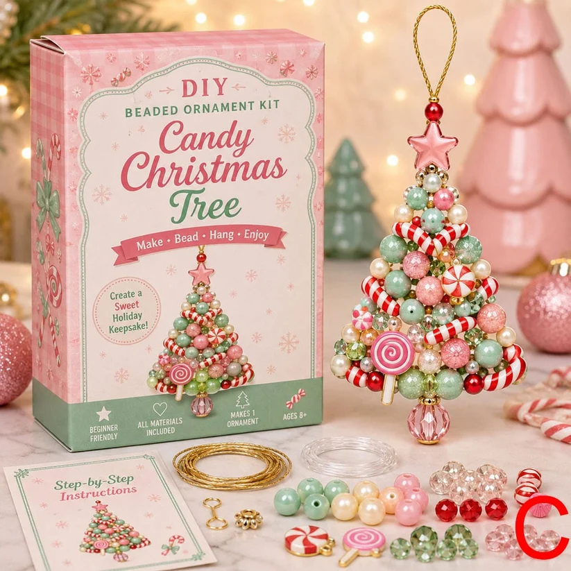 🎅 2026 Christmas Gift 50% Off and free shipping！！🔥🔥--DIY Christmas Tree Beaded Ornament Kit