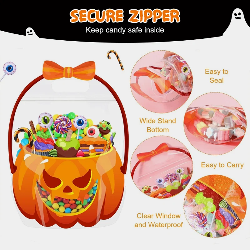 👻Halloween Bestsellers-Halloween Transparent Pumpkin Favor Bags