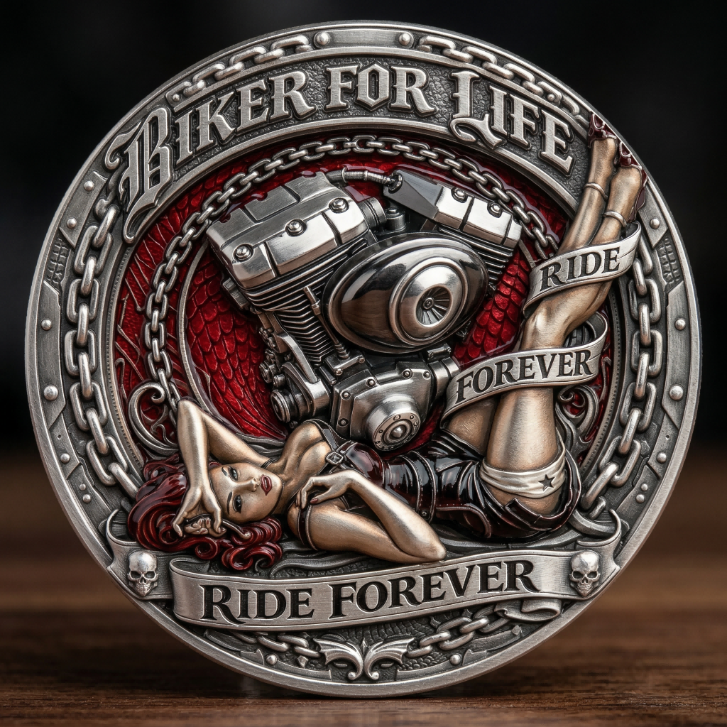 🏆Last Day 60% OFF - Biker Brotherhood Ride Forever Challenge Coin 🏍️🪙🔥