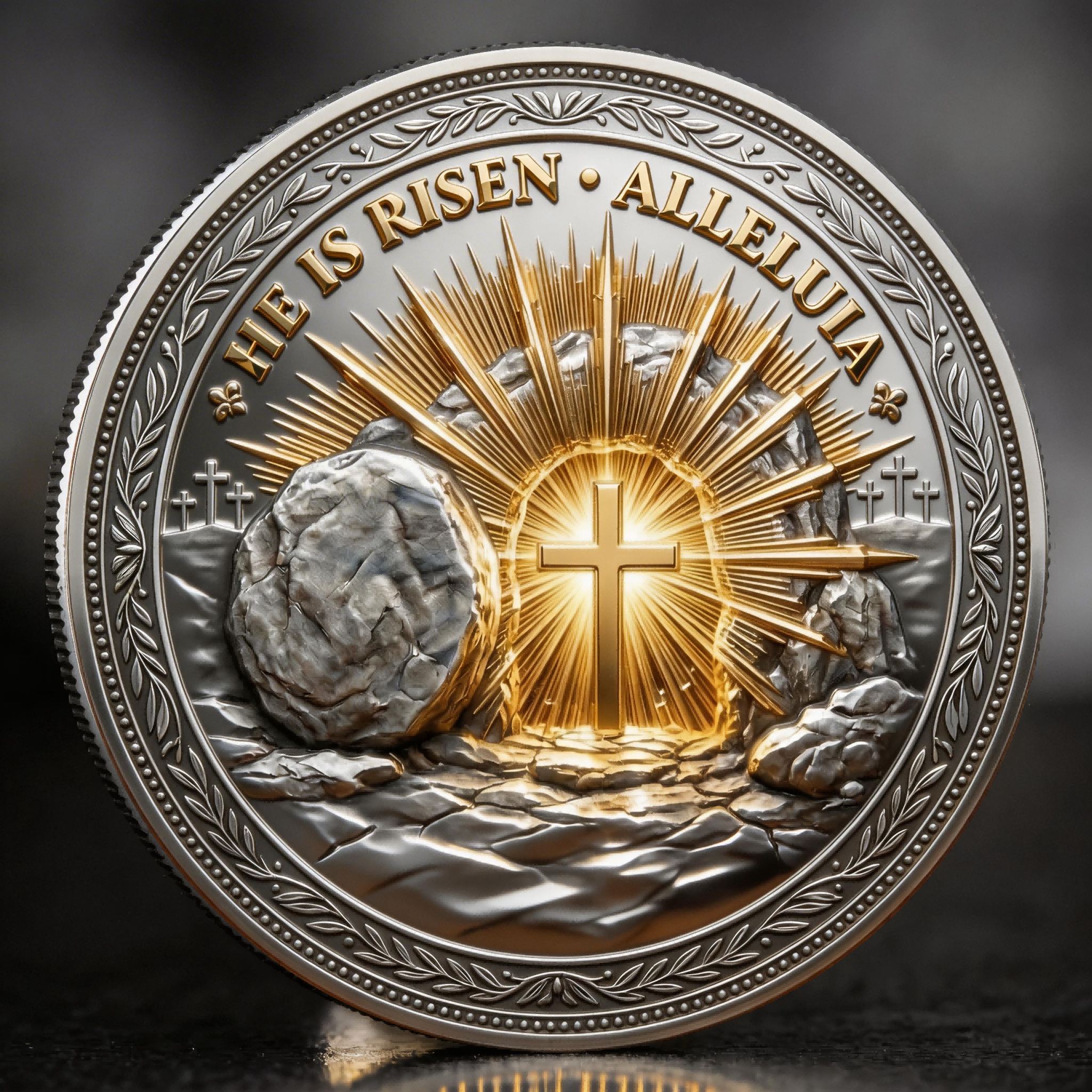 ⚡️Last Day 49% OFF - He Is Risen Christian Easter Challenge Coin ✝️🪙✨