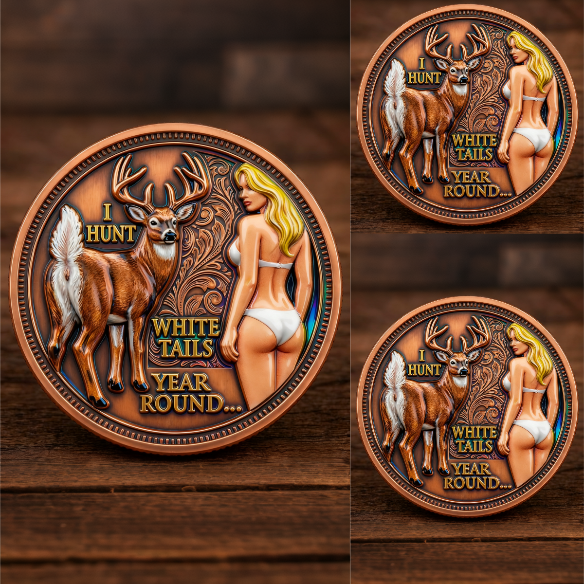 🏆Flash Sale 60% OFF - 🔥 “Big Rack Hunter” & “I Hunt Whitetails Year-Round” Collector Coin 🔥