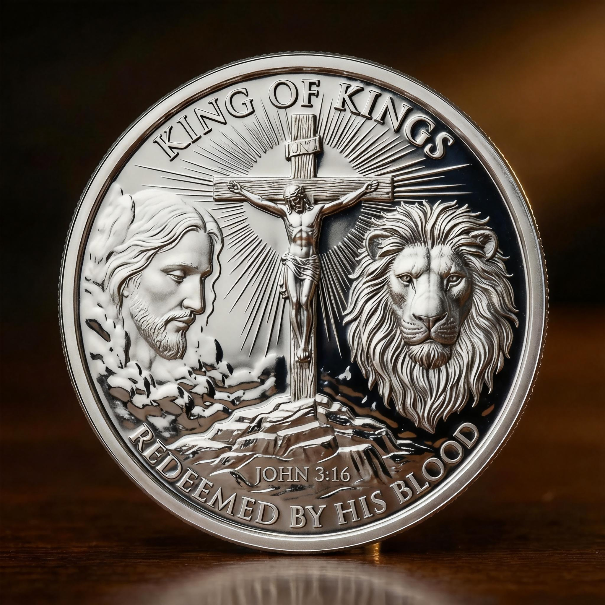 🏆NEW YEAR 60% OFF - ✝️ King of Kings – Redeemed by His Blood Commemorative Coin