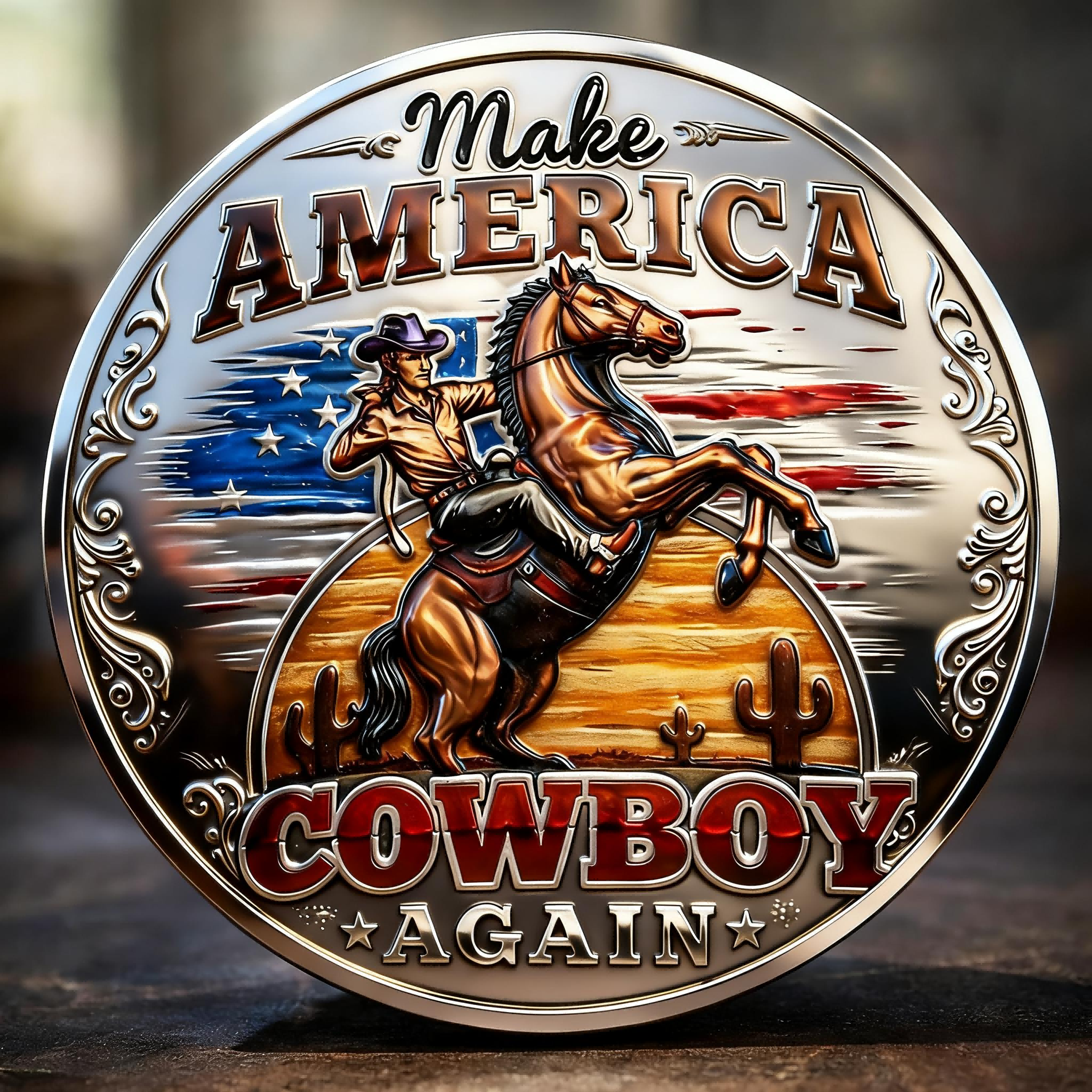 🏆NEW YEAR 60% OFF - Make America Cowboy Again Commemorative Coin 🤠🪙🇺🇸