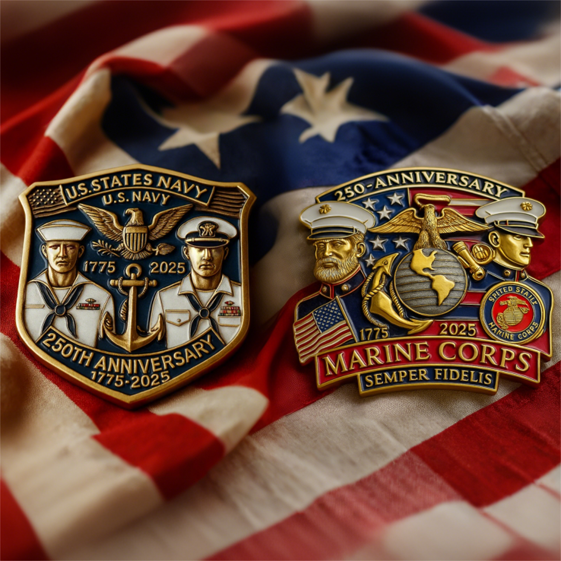 🎖️U.S.250th Anniversary Commemorative Pin – 🫡A Legacy Forged by Honor