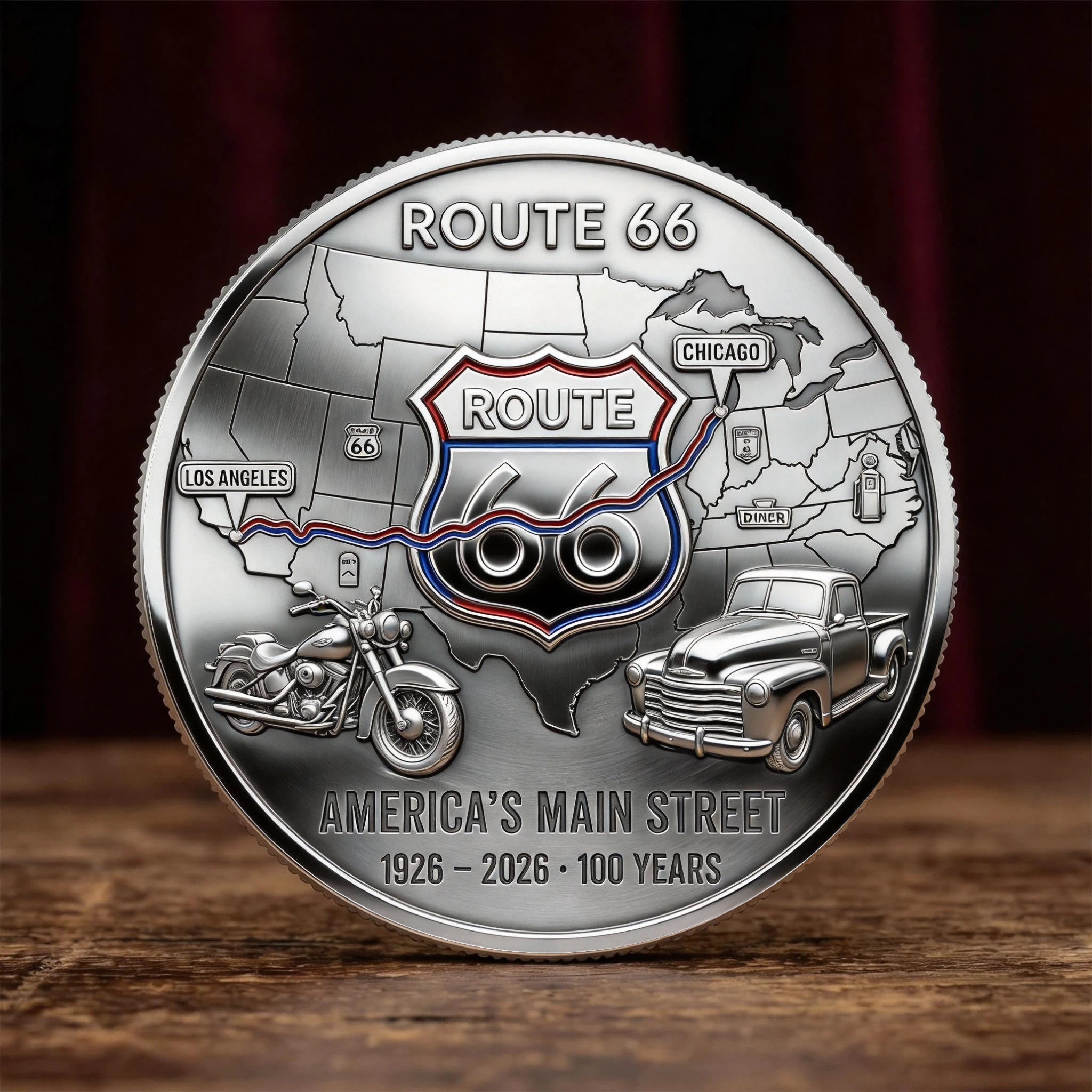 🏆NEW YEAR 60% OFF - 🛣️ Route 66 – The Mother Road Centennial Commemorative Coin