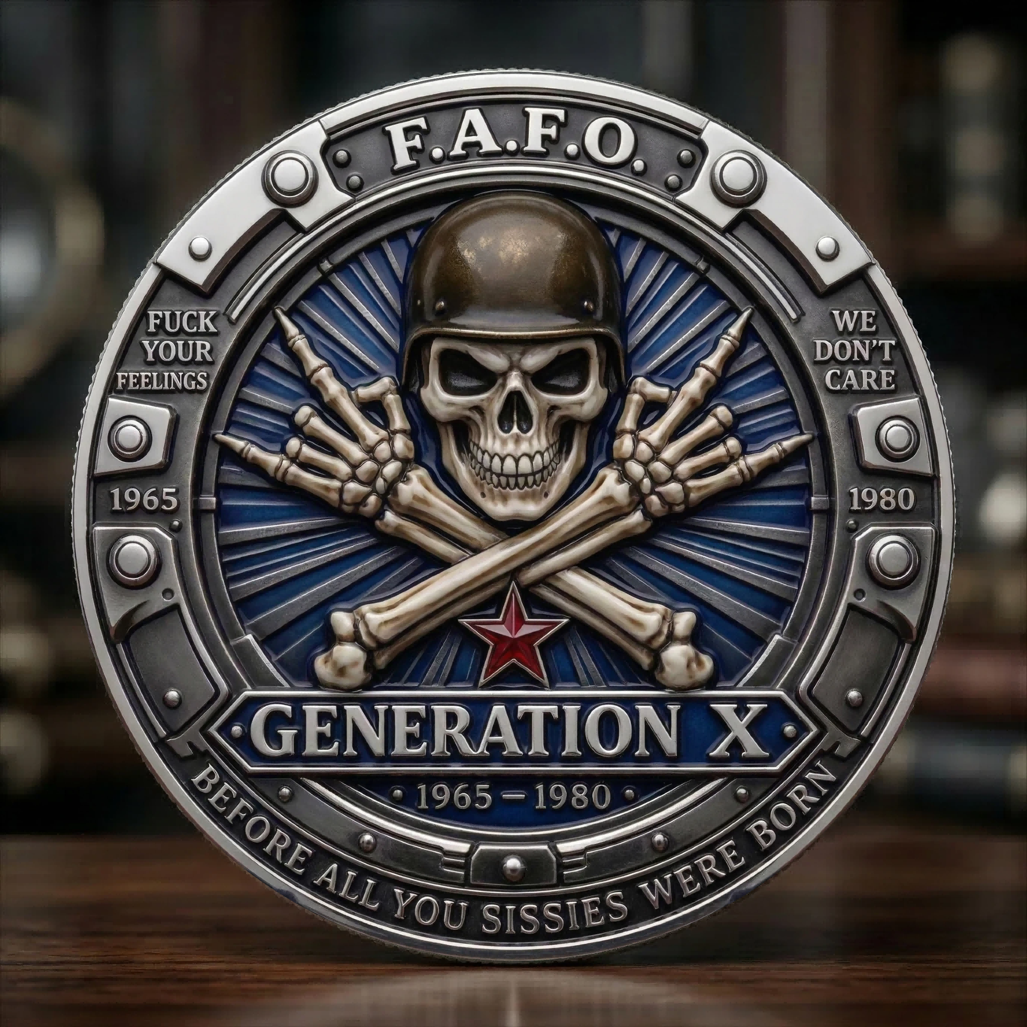 🏆Last Day 60% OFF - Generation X Rebel Spirit Challenge Coin 🪙🔥💀