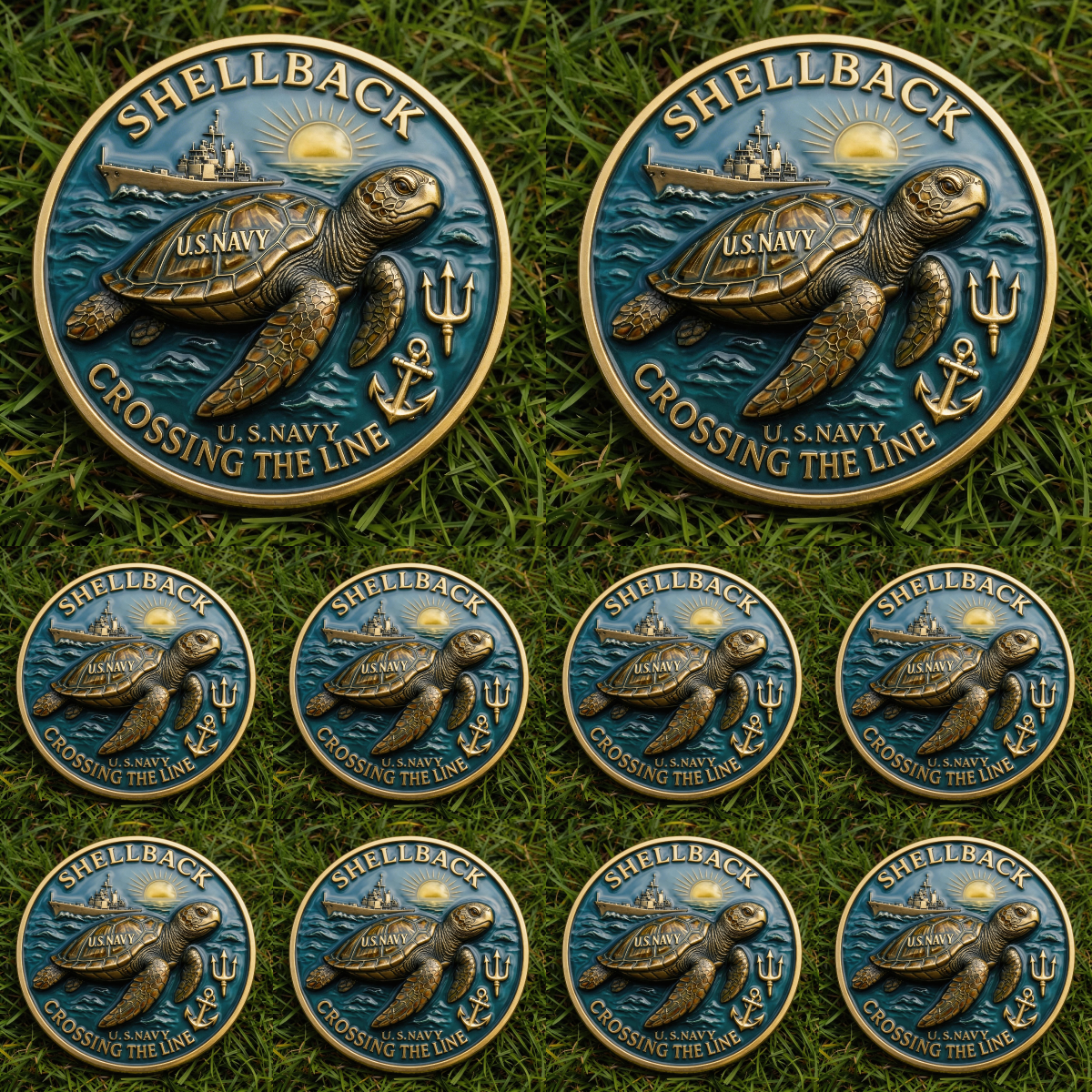 ⚡️Last Day 49% OFF - Shellback Navy Crossing Challenge Coin 🌊🐢⚓