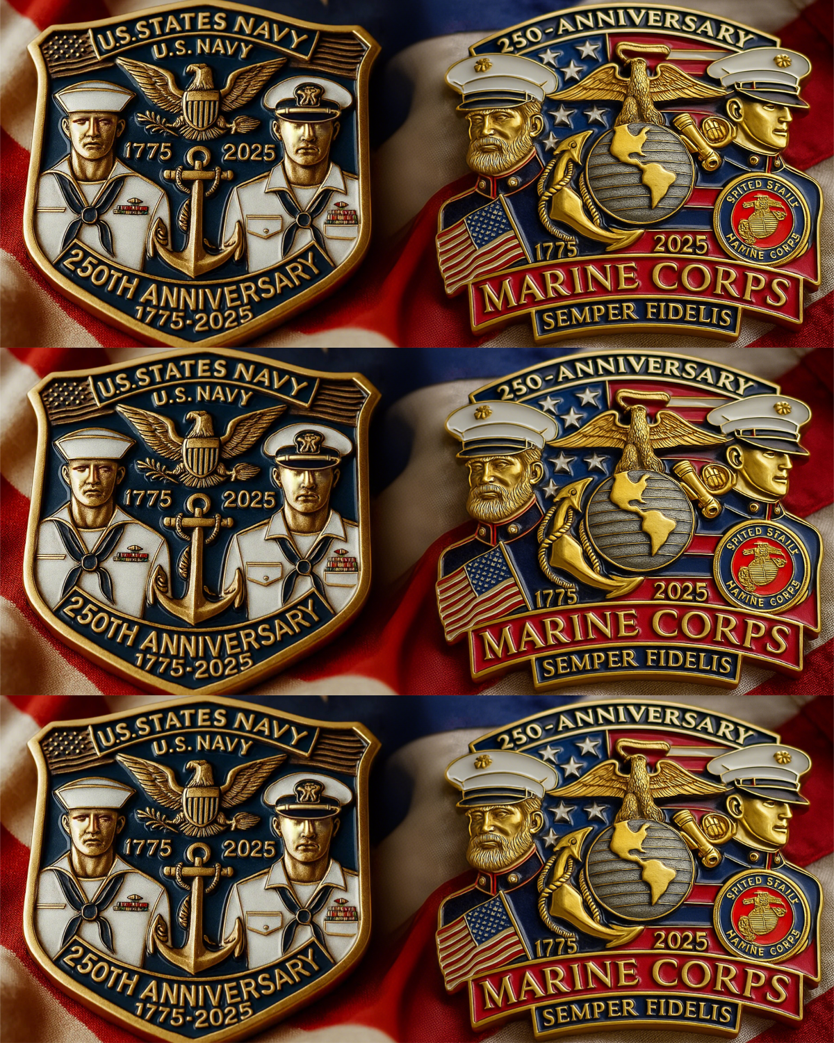 🎖️U.S.250th Anniversary Commemorative Pin – 🫡A Legacy Forged by Honor