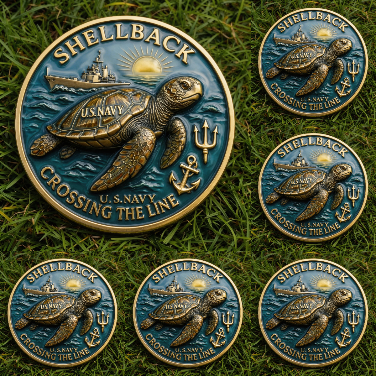 ⚡️Last Day 49% OFF - Shellback Navy Crossing Challenge Coin 🌊🐢⚓