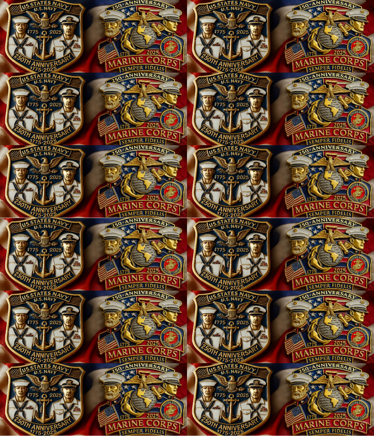 🎖️U.S.250th Anniversary Commemorative Pin – 🫡A Legacy Forged by Honor