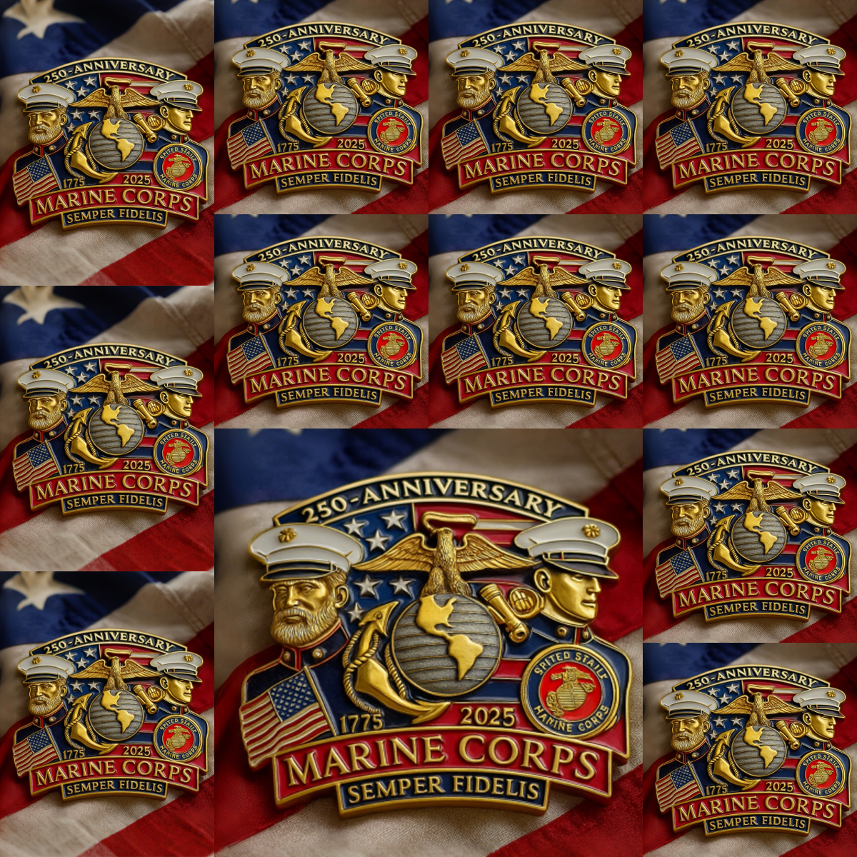 🎖️U.S.250th Anniversary Commemorative Pin – 🫡A Legacy Forged by Honor