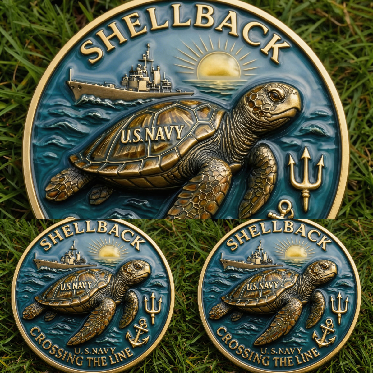 ⚡️Last Day 49% OFF - Shellback Navy Crossing Challenge Coin 🌊🐢⚓