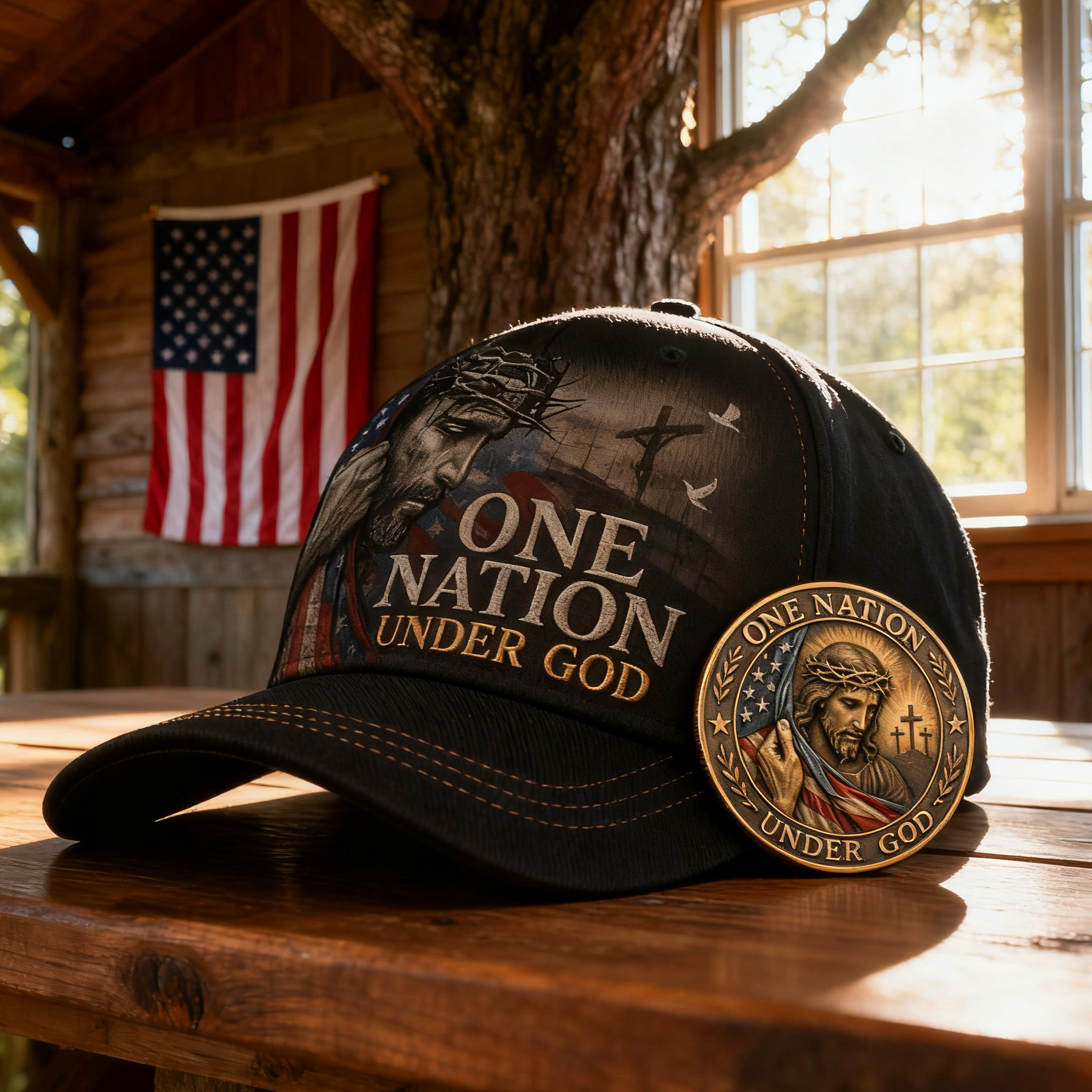 🏆Flash Sale 60% OFF - 🇺🇸 “One Nation Under God” Commemorative Set ✝️✨ A Tribute to Faith, Freedom, and the American Spirit