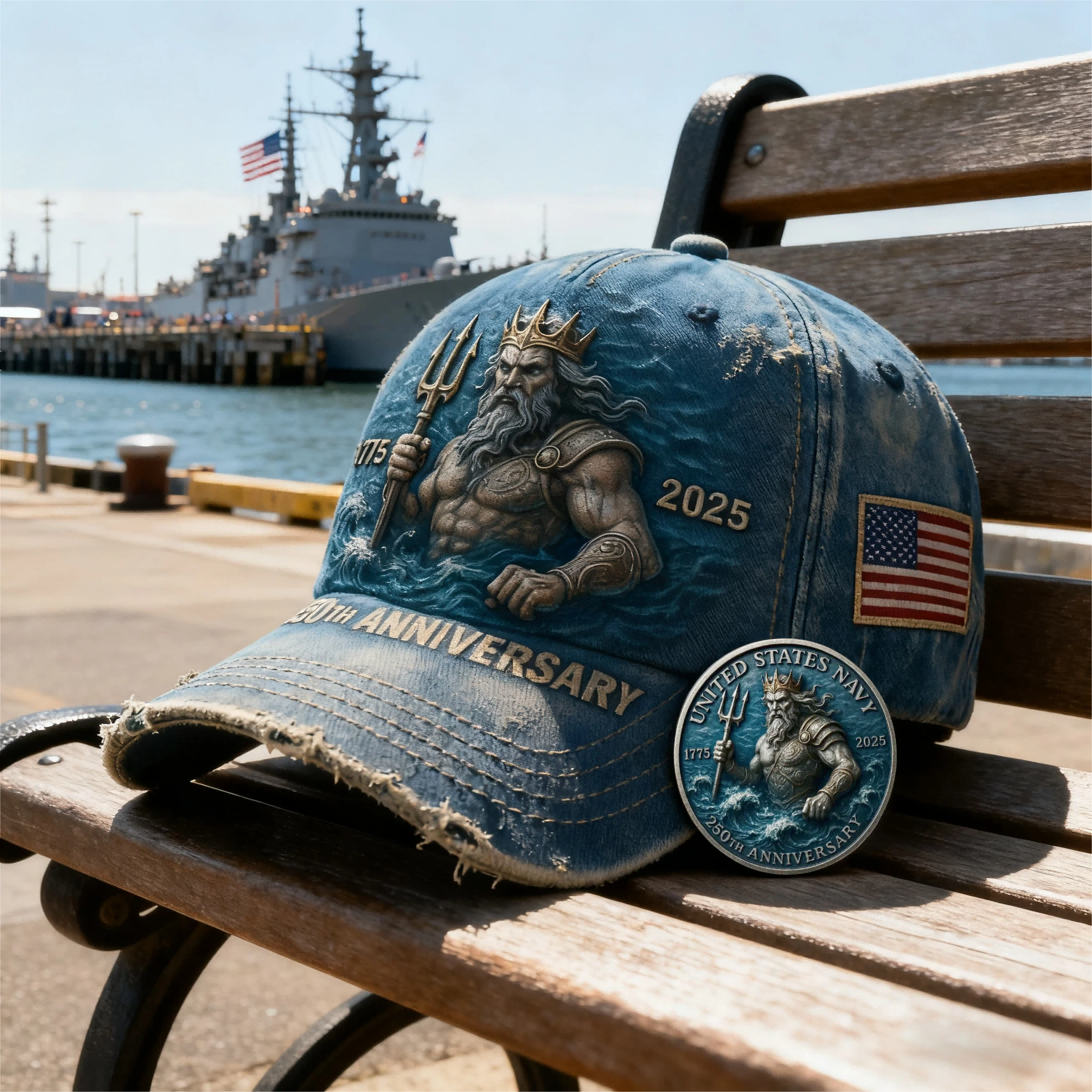 ⚓ U.S. Navy 250th Anniversary Collectible Set 🇺🇸 “From the Depths of Honor, Rises the Spirit of the Sea” 🌊✨