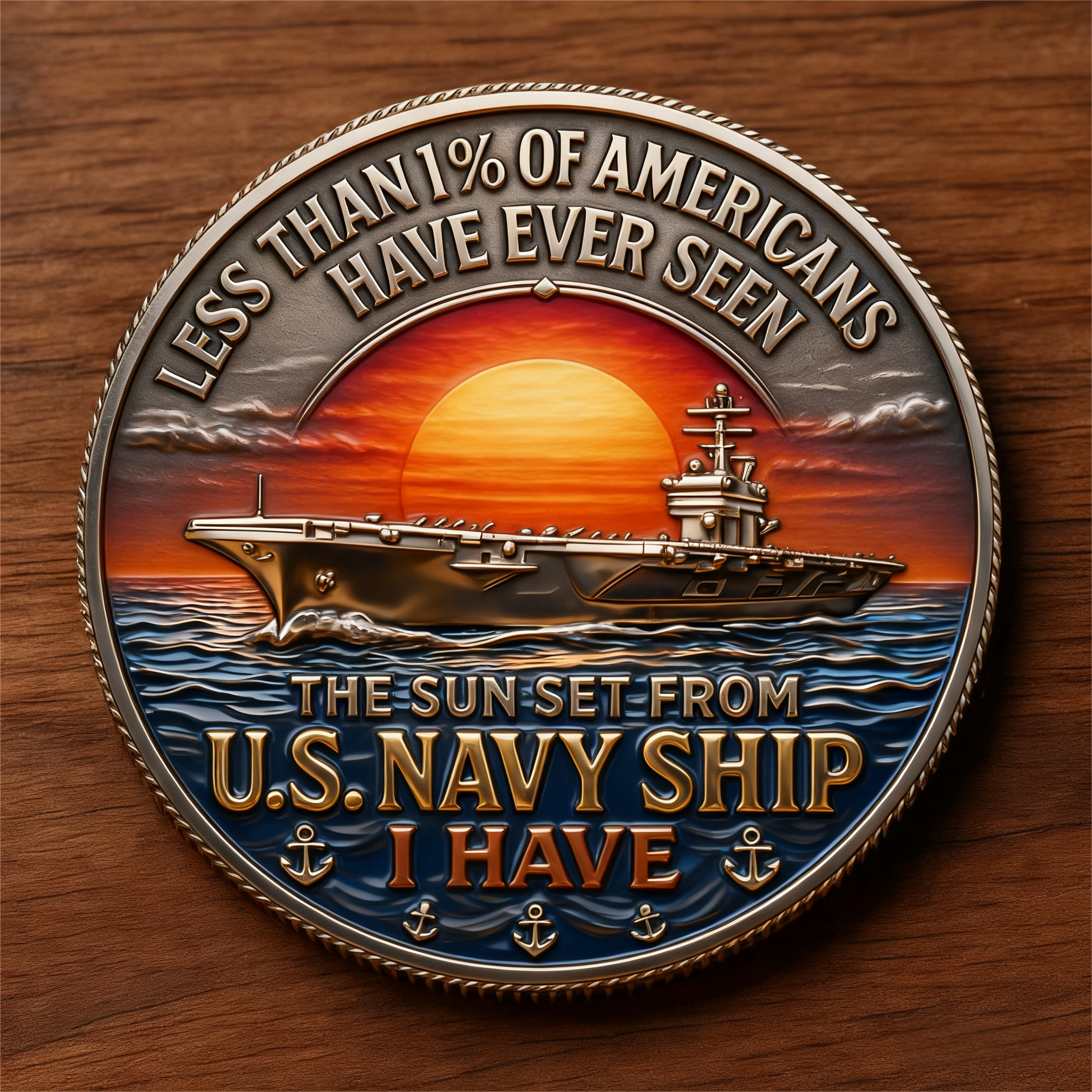 🇺🇸 U.S. Navy “Brothers of the Sea” Commemorative Coin ⚓️ “Honor. Courage. One Nation, One Crew, Under God.” 🌅