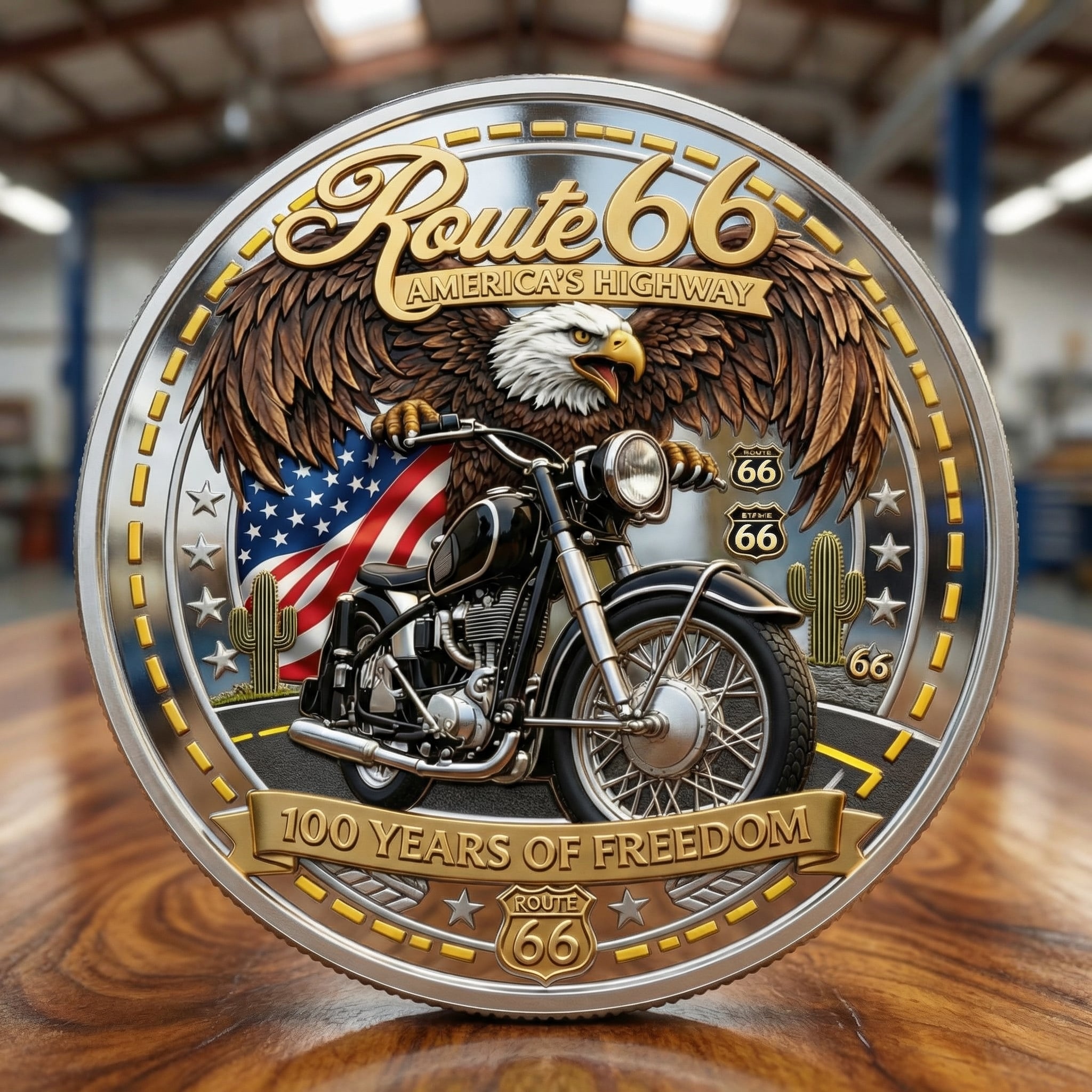 🏆NEW YEAR 60% OFF - Route 66 Freedom Commemorative Coin 🪙🛣️🦅
