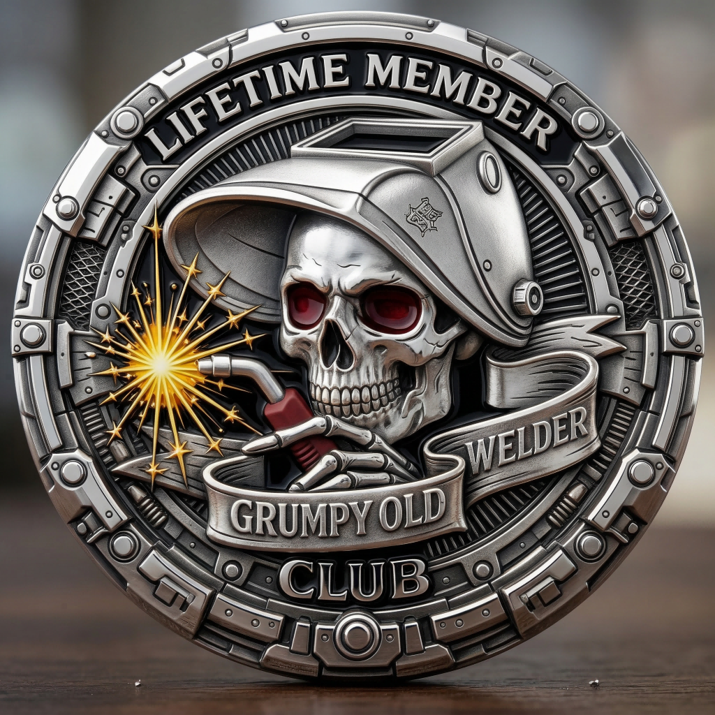 🏆Last Day 60% OFF - Grumpy Old Welder Challenge Coin 🔥⚙️🪙