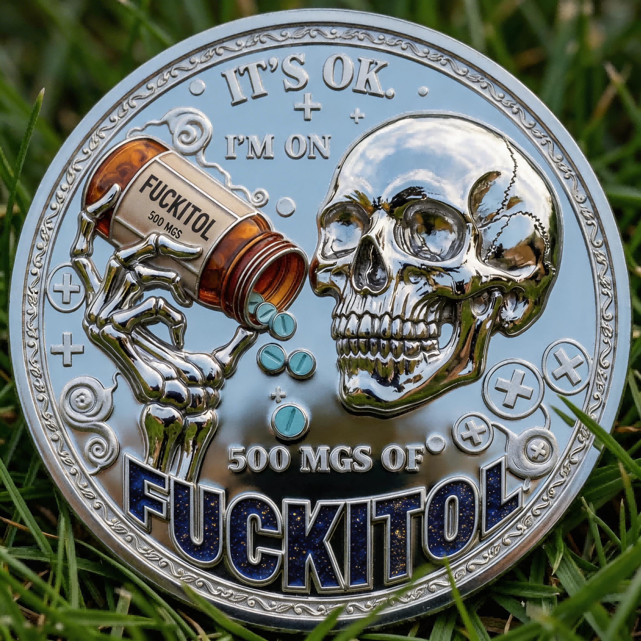🏆Last Day 60% OFF - Fuckitol Stress Relief Challenge Coin 💊🪙😎