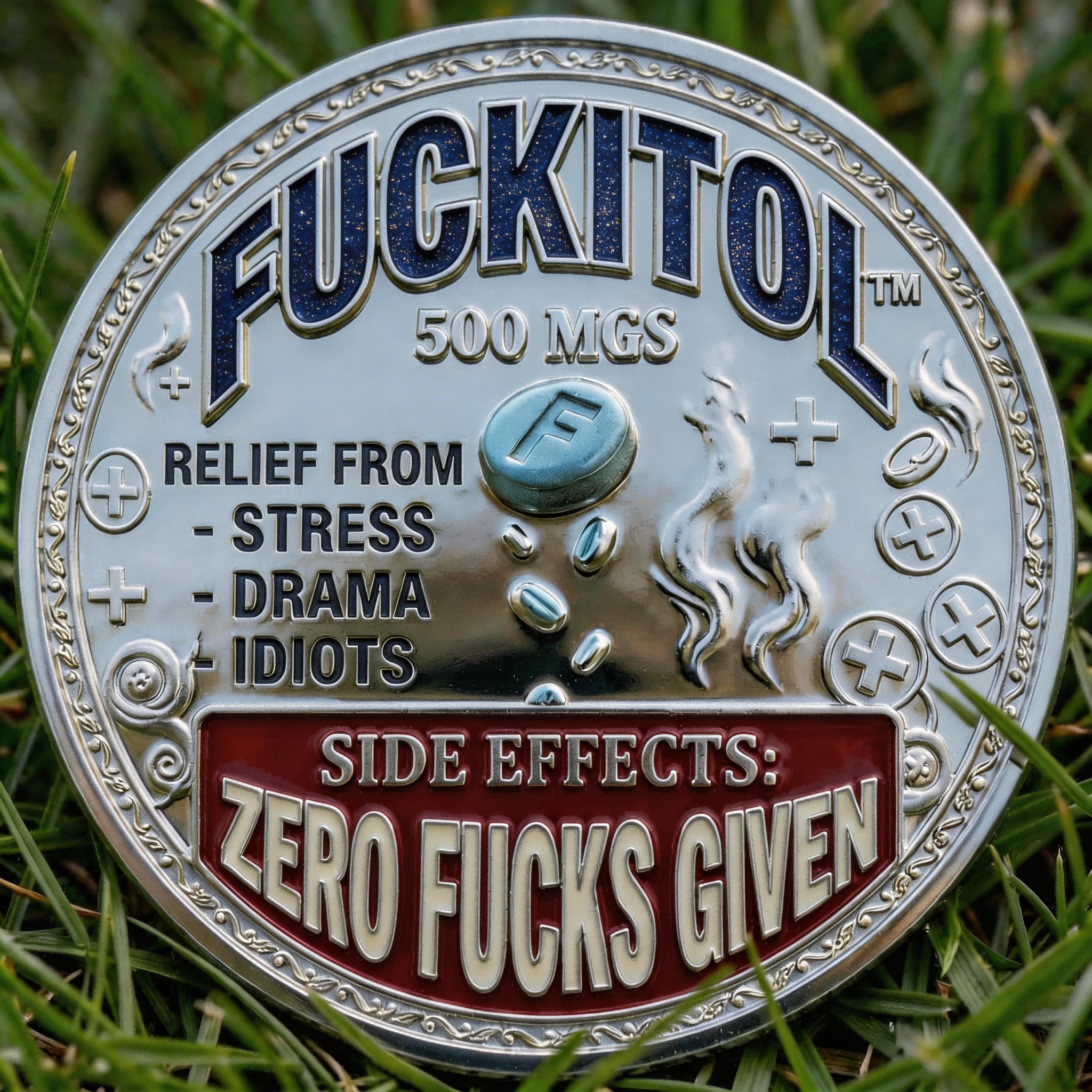 🏆Last Day 60% OFF - Fuckitol Stress Relief Challenge Coin 💊🪙😎