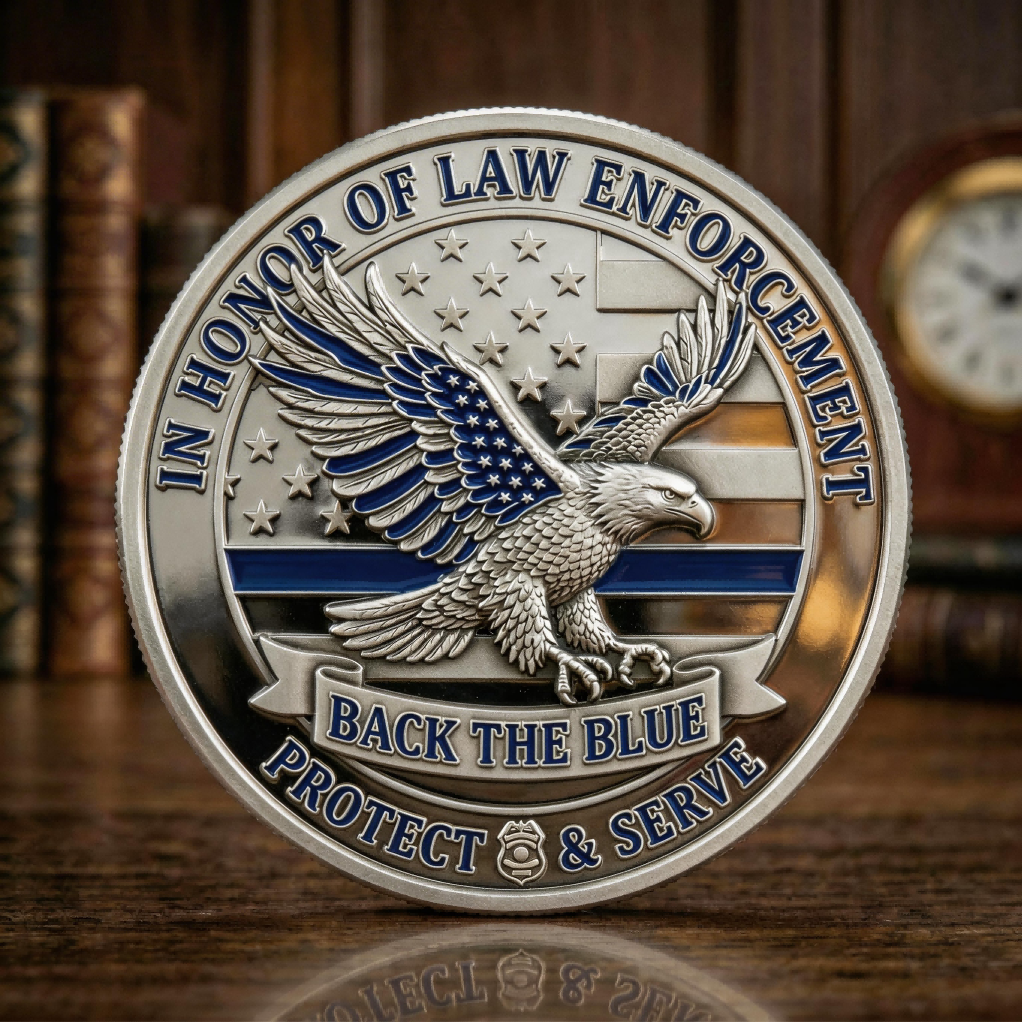 ⚡️Last Day 60% OFF - Back The Blue Police Support Challenge Coin 👮‍♂️🪙🇺🇸