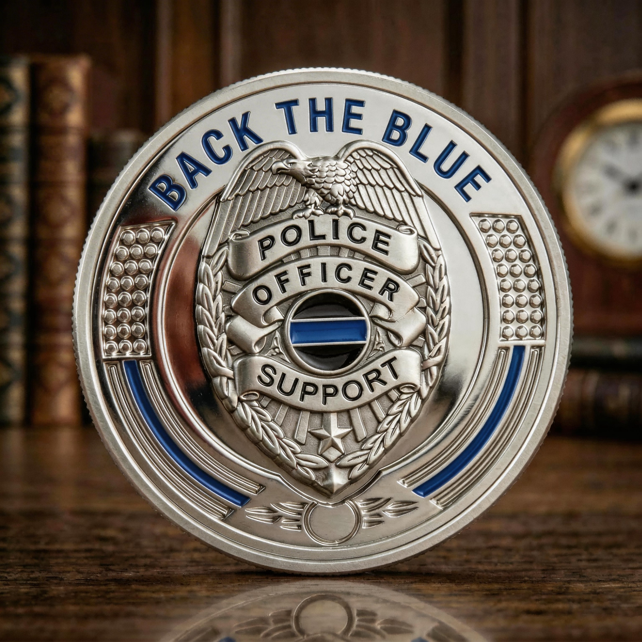 ⚡️Last Day 60% OFF - Back The Blue Police Support Challenge Coin 👮‍♂️🪙🇺🇸