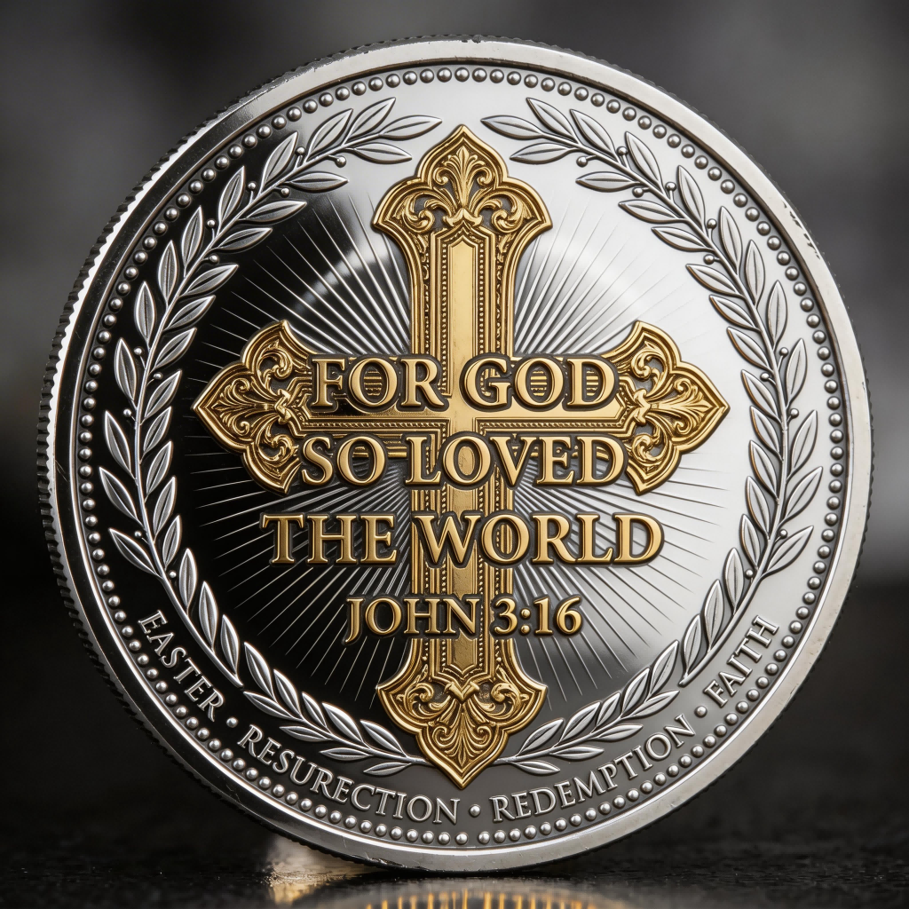 ⚡️Last Day 49% OFF - He Is Risen Christian Easter Challenge Coin ✝️🪙✨