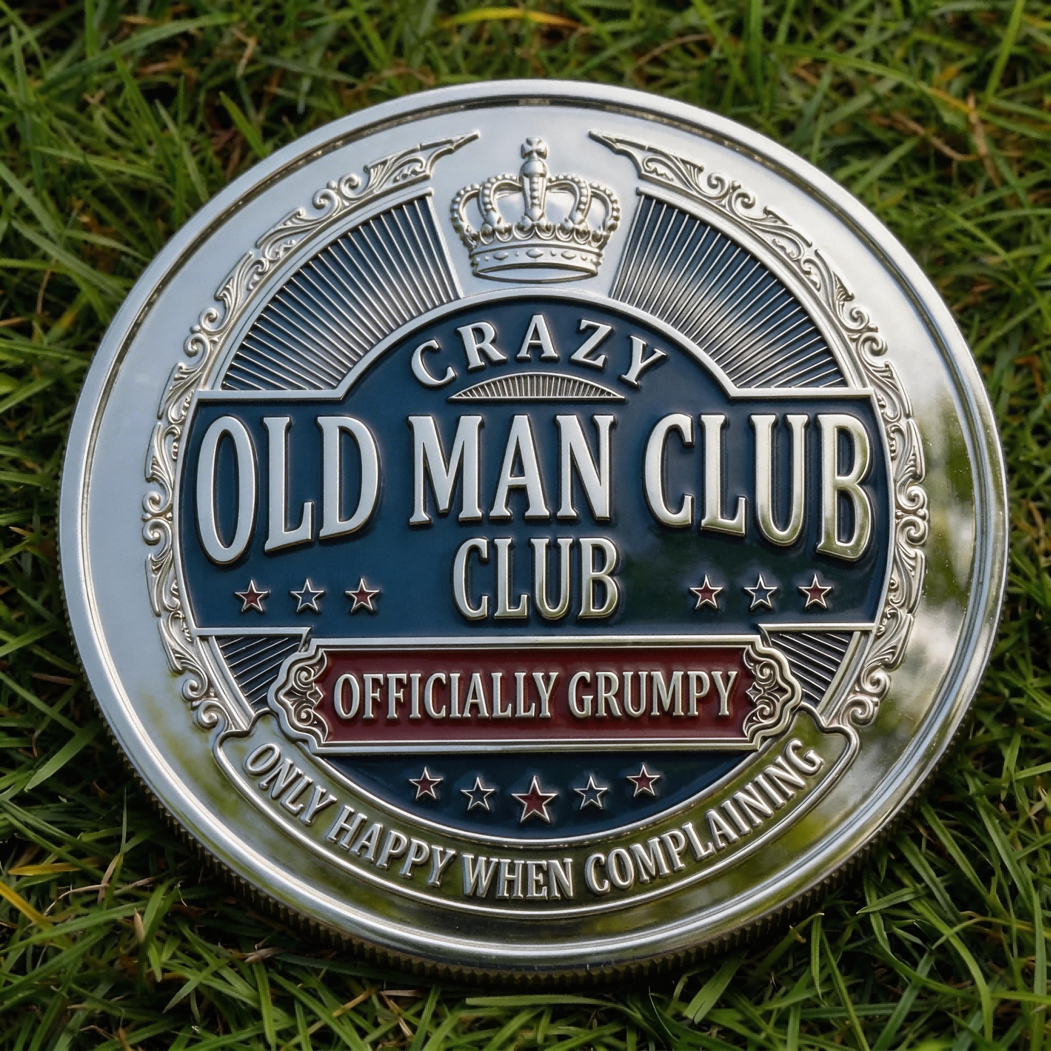 ⚡️Last Day 49% OFF - Crazy Old Man Club Humor Challenge Coin 😈🪙🍻