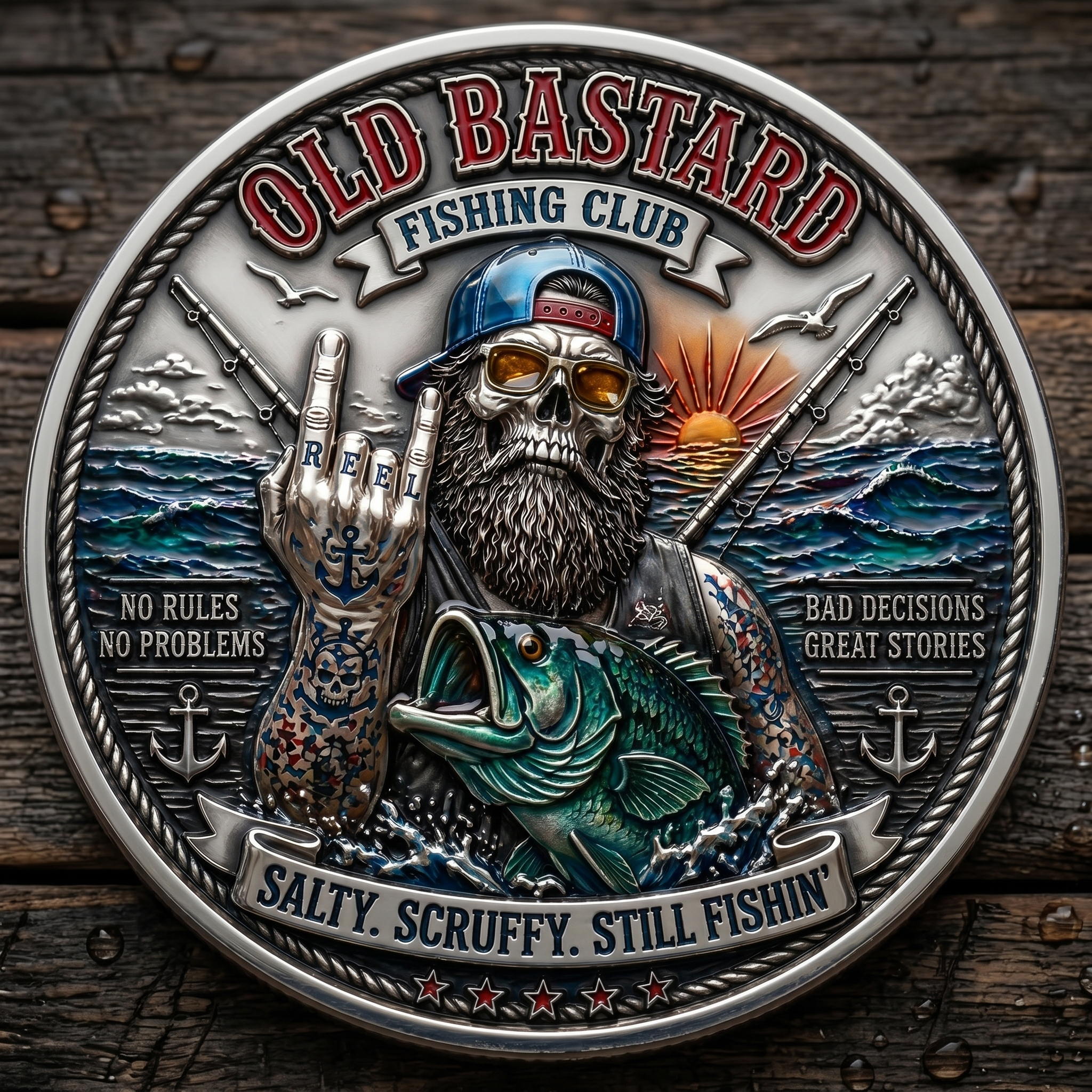Old Bastard Fishing Club Coin