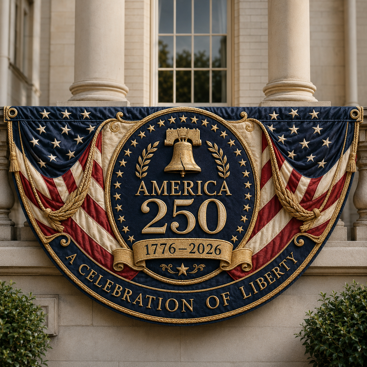 America 250 Fan Bunting Flag