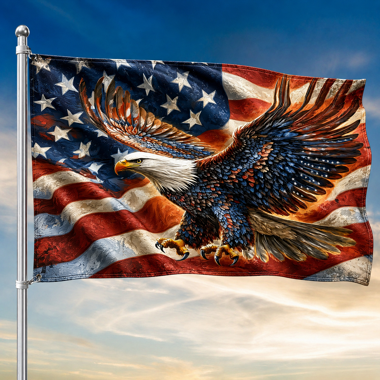 American Eagle Patriotic Flag