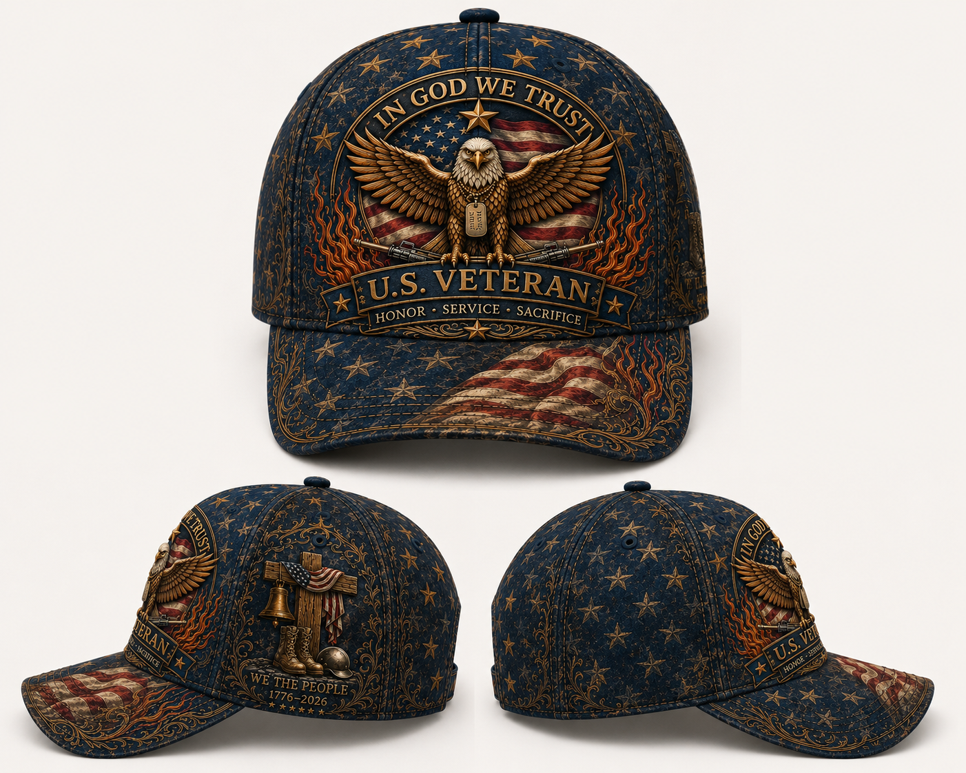 U.S. Veteran “In God We Trust” Patriotic Cap