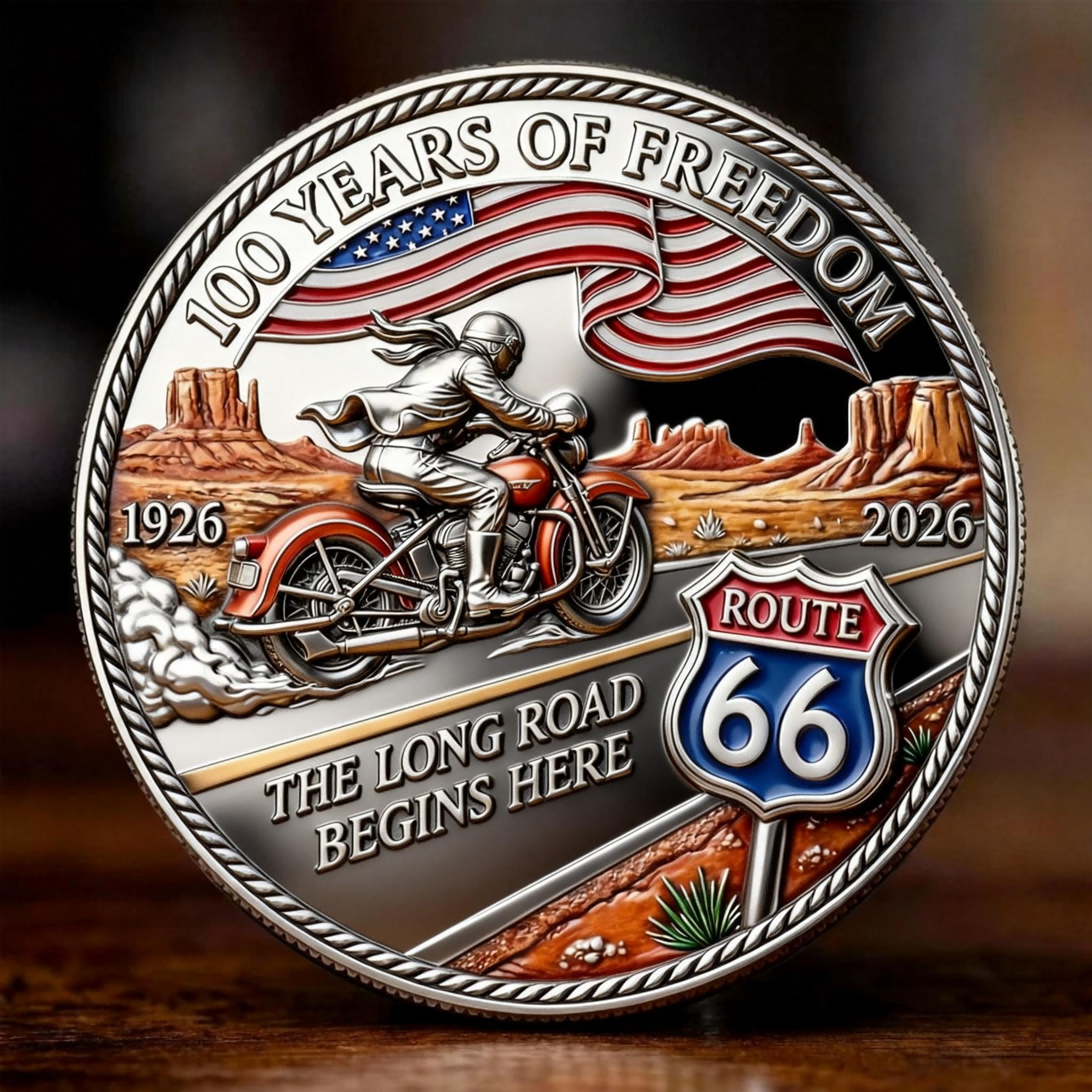🏍Route 66 – The Long Road Begins Commemorative Coin